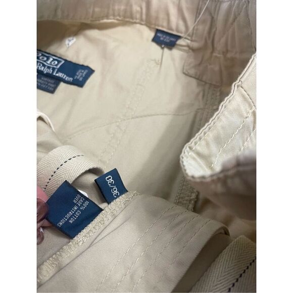 NWT Polo Ralph Lauren Spring Beige Vintage Varsity Chino Pants Size 36 X 29 New - Picture 8 of 11